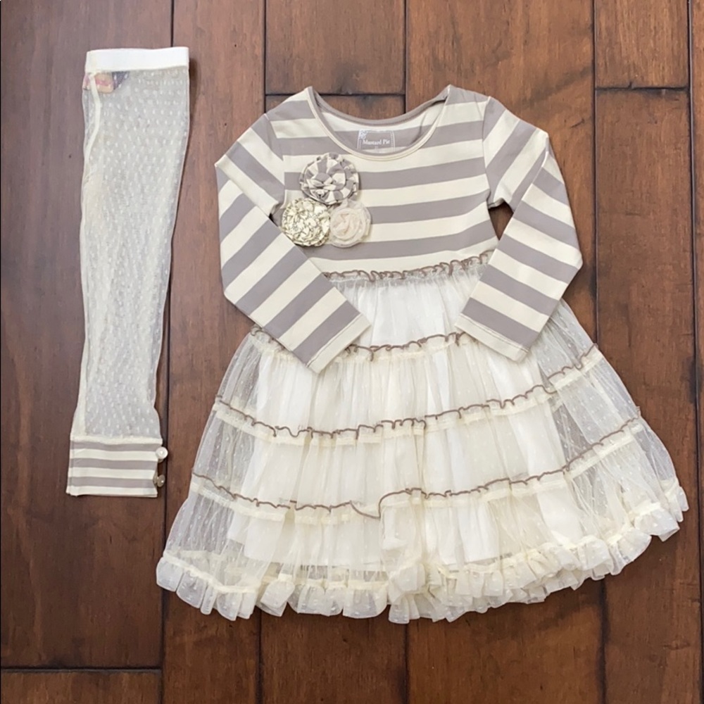 Mustard Pie dress and lace legging